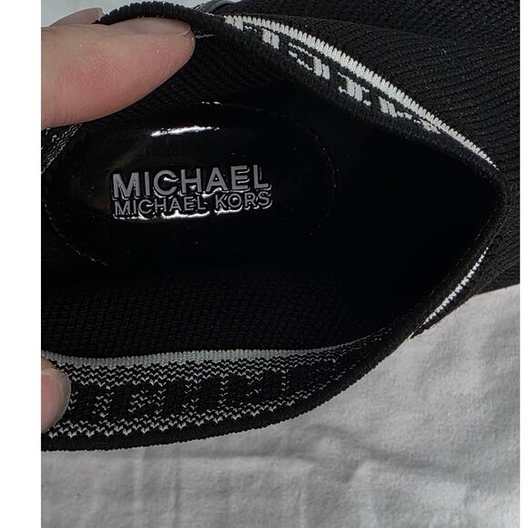 Michael Michael Kors Skyler Black & White Wedge Women's Sneaker Bootie Size 8.5M - Picture 9 of 13